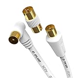 UTILIZA EL CABLE DE G-PLUG EN CUALQUIER LUGAR – Estas antenas TV de enchufe macho a macho no son solo una extensión de cable centrada en la calidad. Teniendo en cuenta la eficiencia, un extremo del cable cuenta con un conector en ángulo de 90°. Es exactamente lo que necesitas para adaptarte fácilmente a espacios reducidos y evitar cortes accidentales. Los conectores completamente revestidos no se desprenderán, romperán ni permitirán interferencias externas.