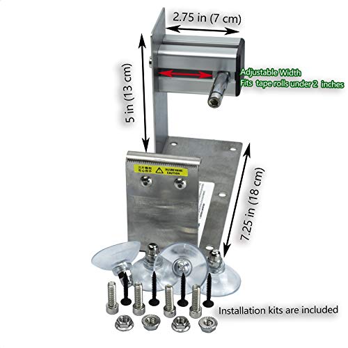 LDS Industry klebebandabroller Desktop-Tischplatte schwer / packband, großer Tischbandspender für 2 inches Klebeband, Edelstahlrahmen mit Saugnapf-Sauger TTD-02