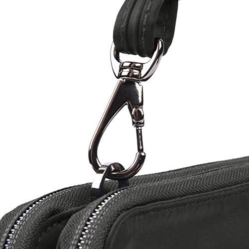 Travelon Double Zip Crossbody Clutch, Black, 8.5 X 5.5 X 1.5 #TOP7