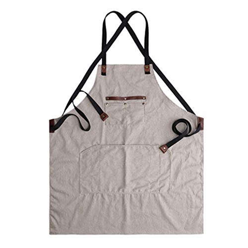 delantal Negro beige algodón delantal barbero florista jardinero pintor carpintero artesanía trabajo desgaste uniforme