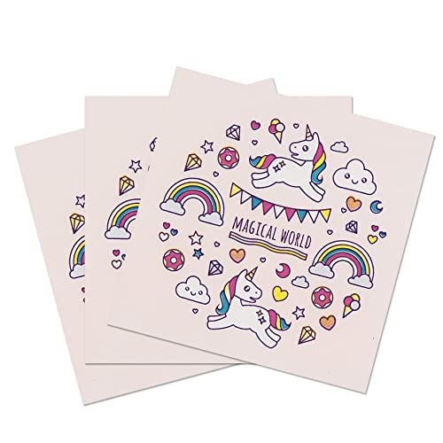 Zelten 2-Ply 20 Count Colored Paper Napkins Shabby Chic Napkins for Wedding Dinner Tea Party Decoration Pink,Rainbow,Unicorn