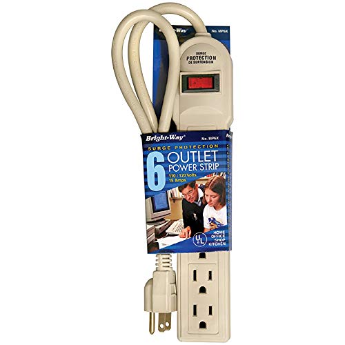 Bright-Way ELC0016 MP6X Power Strip, Multicolored