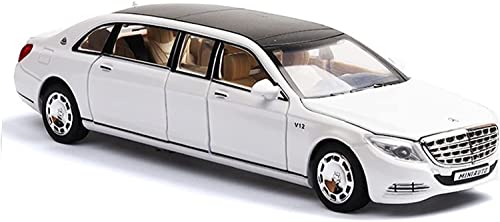 Image of 1:24 Scale Die Cast Car Pull Back Alloy Metal Mercedes Maybach S650 Limousine with Lights and Sound [Colour as per Stock]