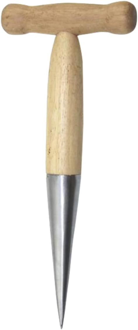 Long Handle Bulb Planter Tool Sow Dibber for Garden Stainless Steel Dibber Post Hole Digger for Easy Planting