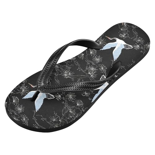 Burbuja Elegant Cranes Flip Flops for Women Men, Soft Thong Sandals Rubber Slippers for Pool Beach Essentials2