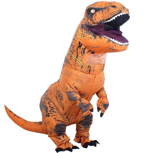 MXoSUM Inflatable Dinosaur Costume for Adults Blow up T-rex Costume Funny Party Dino Costume Fancy Halloween Costume Suit