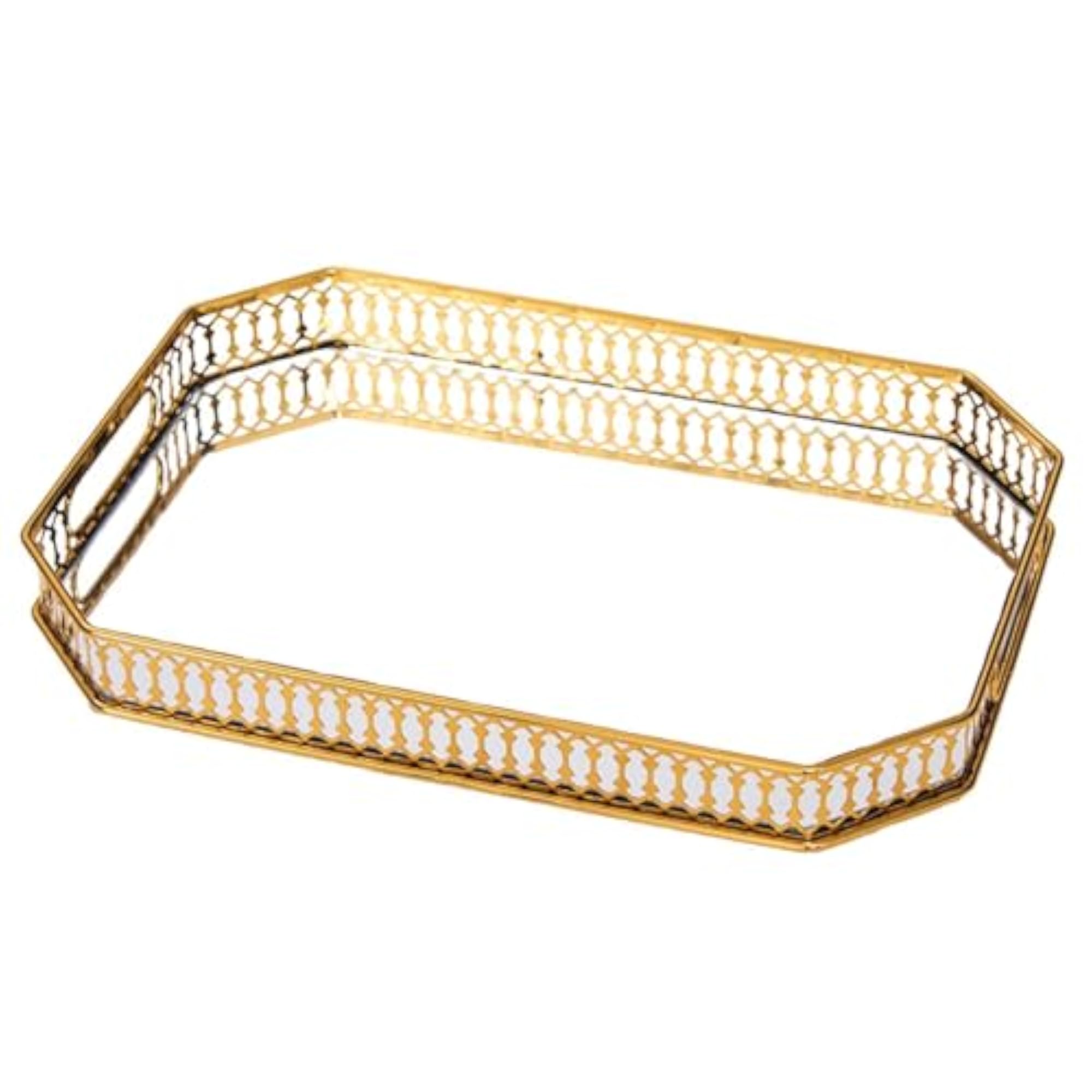 Modern Hollow Handle Makeup Organizer Tray