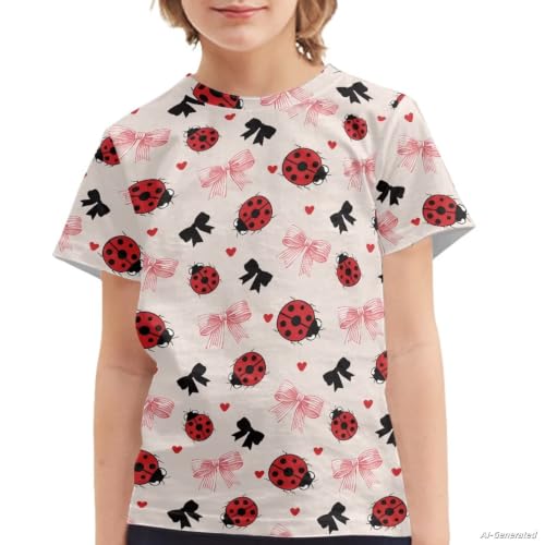 Image of Renewold Kids Novelty T-Shirt for Girls Boys Short Sleeve Crewneck Summer Tee Soft Breathable Graphic Shirt for Age 2-16