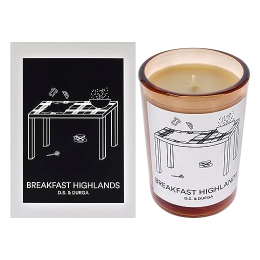 D.S. & Durga Breakfast Highlands Scented Candle | 60 Hour Burn Time | 7 oz | Luxury Scented Soy Wax Candles