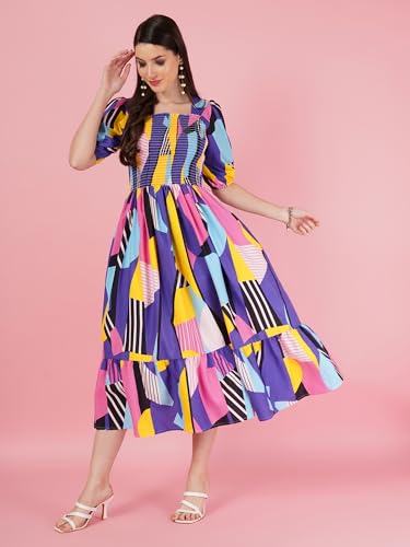 Image of OTABU | Elevated Elegance Redefining Style with the Smocked A-line Midi Dress