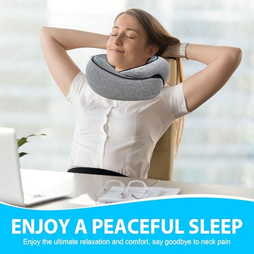KITVEAURA Travel Neck Pillow for Airplanes – 100% Memory Foam, 360° Head Support, Breathable & Washable Cover, Compact for Travel, Car & Flights