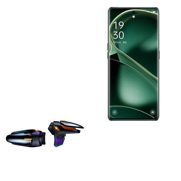 BoxWave Gaming Gear Compatible with Oppo Find X6 - Touchscreen QuickTrigger Auto, Trigger Buttons Autofire Gaming Mobile FPS - Jet Black