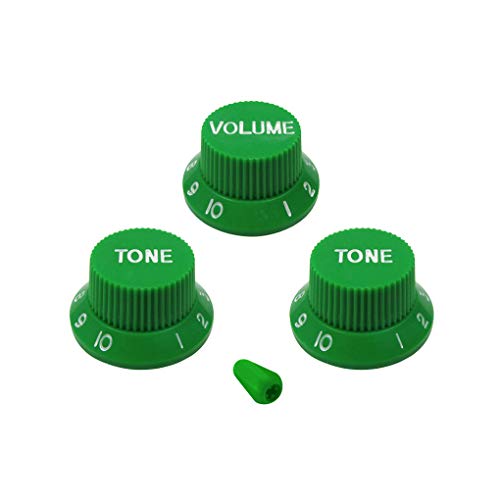 FLEOR Strat 2T1V boutons de contrôle de volume de la tonalité de guitare et pointe de commutateur à bascule 5 voies pour pièces de guitare électrique, vert Cover
