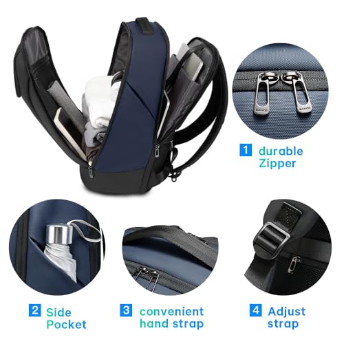 Image of BANGE Business Commute Backpack Waterproof fit 15.6 Inch adopt in Commute,Travel Durable Backpack (Blue)
