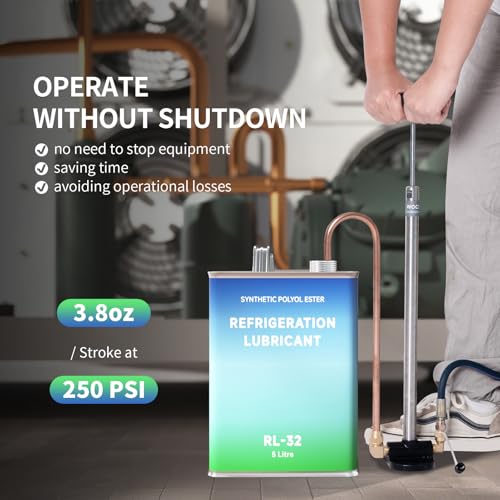 WATNOVA Professional Refrigeration Oil Charging Pump - 250PSI Non-Stop Operation, 3.8oz/Stroke, Dual-Brace Design w/ 1.5M Hose & Backflow Prevention (All Oil Types, 1/2.5/5 Gal Tanks) by WATNOVA - Used condition - Image 3