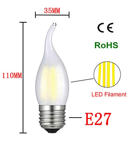 MENTA 10 Pezzi Lampadina a LED E27 Candela 4W