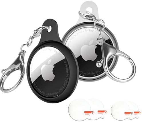 compatible for airtag case keychain protective case secure holder with keyring pack of 2