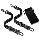 DATEFUN Hunde Anschnallgurt Auto Verstellbarer - 2 Stück Sicherheitsgurt Hunde mit Rückdämpfung und Aufbewahrungstasche für Alle Hunderassen & Autotypen (50-88cm)
