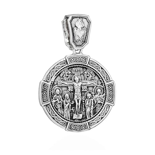 Pendentif icône exquise NKlaus crucifix argent 925 anti-ternissement durable