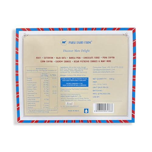 Image of Parsi Dairy Farm Premium Milk Mysore Pak | Traditional Indian Mithai | Rich Taste & Freshness (500 Gm)