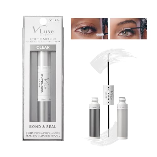 i•ENVY Extended Clear Bond & Seal for  Lash Clusters & Strip Lash, Dual-Ended Lash Glue Adhesive for Light & Clean Extension, Non-Damaging & Residue Free, All Day Wear with Biotin & Vitamin E