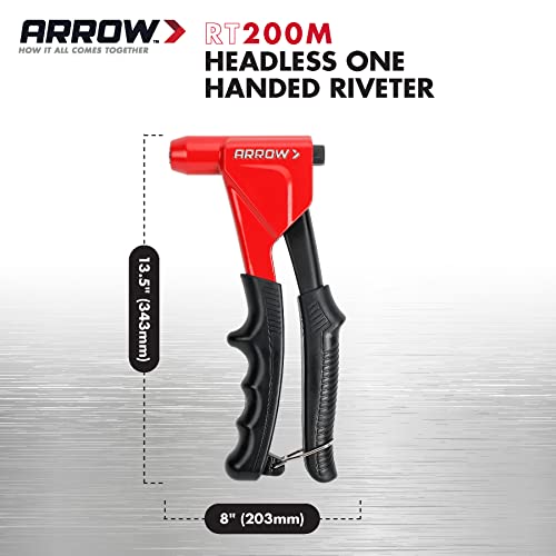 Arrow RT200M Headless One-Handed Rivet Tool, Manual Riveter for Metal, Fabric, Leather, and Auto Repair, Uses 1/8-Inch, 3/16-Inch, 5/16-Inch Rivets by Arrow Fastener - Used condition - Image 3
