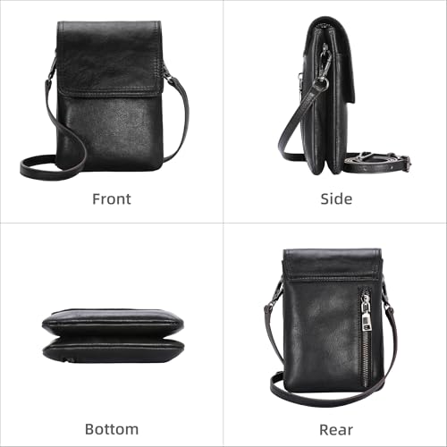 Image of Iswee Leather Crossbody Bags for Women RFID Blocking Cell Phone Purse Small Anti-Theft Zippered with Card slots