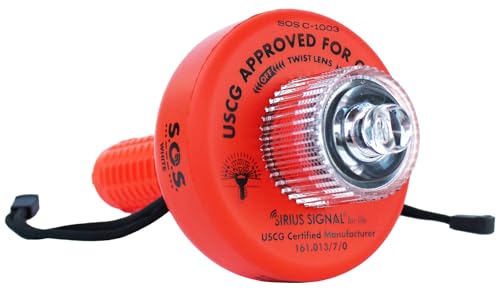 Sirius Signal C-1003 SOS LED Distress Signal - Electronic Flare Replacement, USCG Approved, Includes Daytime Flag & Whistle