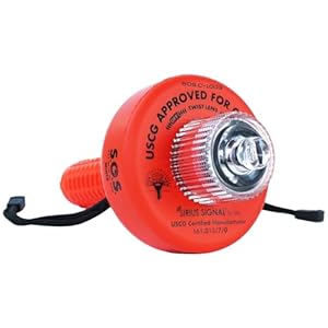 Sirius Signal C-1003 SOS – Señal de socorro LED, reemplazo electrónico de llamarada, aprobado por USCG, incluye bandera diurna y silbato