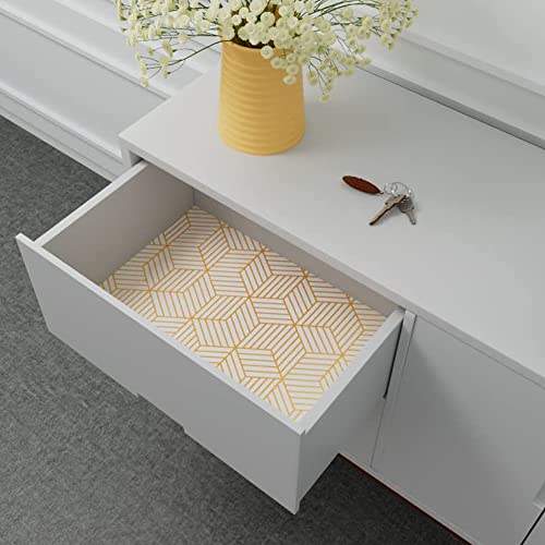 Yifely Golden Stripes Drawer Liner Self-Adhesive Shelf Covering Paper Waterproof Protect Furniture Countertop Surface 17.7 Inch By 9.8 Fee #TOP3