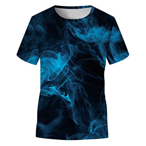 MVNB Children Kids Teen Boys Print Casual T-Shirt Clothes Tops Galaxy Girls Boys Tops Basketball Sleeve Boy (Blue, 5-6 Years) Cover