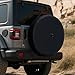 Amooca Spare Tire Cover with Camera Hole, Spare Wheel Protector fit for Jeep Wrangler JL with Back-up Camera, Sport & Sahara (2018-2025) Black 33 Inch (Fits 285/70R17)