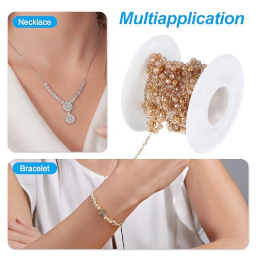 Chaînes de gemmes cristal fleur acier inoxydable pour collier bracelet 7Ft PATIKIL