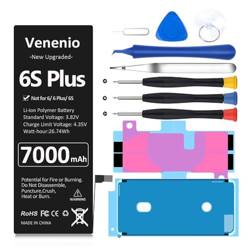Venenio Battery for iPhone 6S Plus [7000mAh] 2024 Upgraded New 0 Cycle Ultra-High Capacity Battery Replacement for iPhone 6S Plus Model A1634 A1687 A1699 with Complete Repair Tool kit
