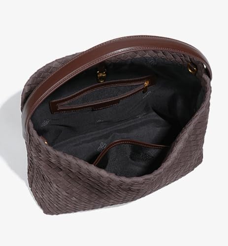 Woven Bags Women Slouchy Woven Suede Tote Bag Trendy Suede Hobo Purse Vintage Satchels Handbag for Work Travel3