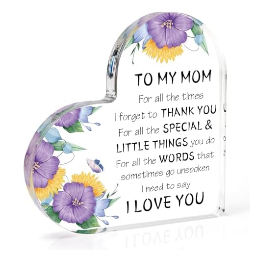 Gifts for Mom from Daughter Son, Heartwarming Mom Birthday Gift Mothers Day Gift Ideas Acrylic Desk Decor Thanksgiving Valentines Gifts for Mom Presents for Mom