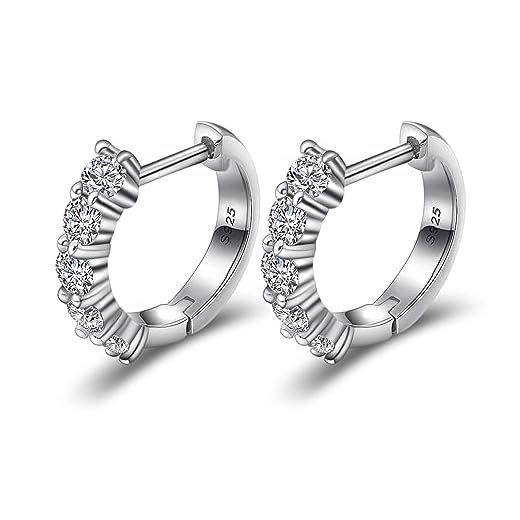 Moissanite Hoop Earrings,ZYI Jewelry1.0ct Moissanite Earrings for Women Men,Lab Created Diamond D-E VVS1 Ideal Cut,925 Sterling Silver,Hypoallergenic,huggie Earrings,for all kinds of holiday gifts