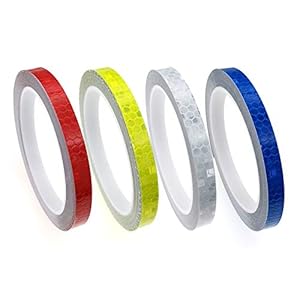 Reflektorband Warnband,4PCS Reflektierendes Mikroprismatische Folie Warnklebeband Hochsichtbare Sicherheitswarnbänder Klebrige Klebebandaufkleber für Fahrzeuge Autos Anhänger Anhänger Fahrräder Helme
