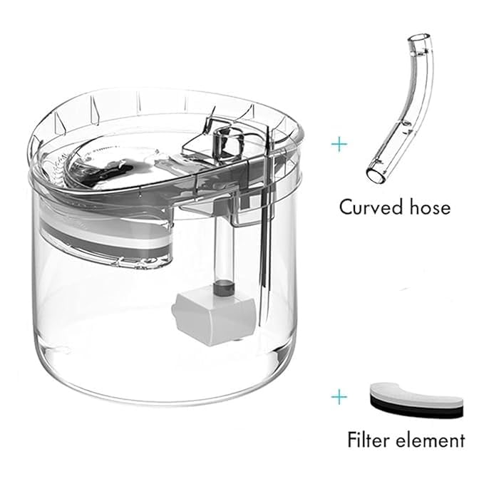 Image of Pet Water Fountain Super Silent - Water Fountains for All Pets Indoor - Suitable for Cats, Birds, Rabits and Dogs (Transparent01, 2L)