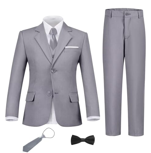 Boys Suit Set Slim Fit Kids Formal Suits Toddler Tuxedo Wedding Prom Classic Suits for Boy Teen Black Blue Dress Outfit