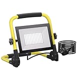 【Étanchéité supérieure】Cette projecteur de chantier est certifiée IP66. Fabriquée en aluminium et en verre trempé de haute qualité, elle offre une excellente conductivité thermique. Un joint en silicone assure une étanchéité parfaite, garantissant ainsi une protection optimale contre l'eau. Elle peut être utilisée sous la pluie et par températures extrêmes.