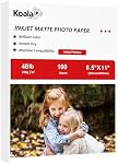 Koala Photo Paper Matte Coated 8.5X11 Inches Compatible with Inkjet Printer 48LB Presentation Paper 100 Sheets