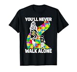Autism Mom Autism Never Autistic Walk Alone Support Son T-Shirt