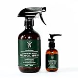 Neem Oil for Plants (Makes 480 fl oz) with Spray Bottle & Essential Oils | for Indoor Houseplants & Outdoor Gardens, Natural Leaf Shine