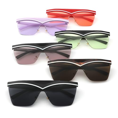 Oversized Square One-Pieces Shield Sunglasses Women Big Frame Luxury Flat Top Y2K Sun Glasses For Ladies Eyewear N454