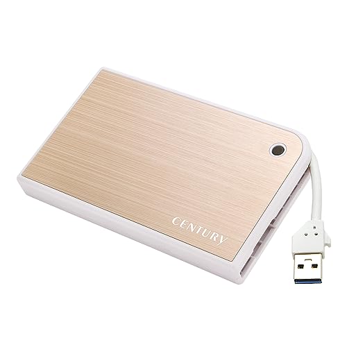Caja externa para disco duro SATA 2.5 USB 3.2 Gen 1 Oro y Blanco miniatura 1