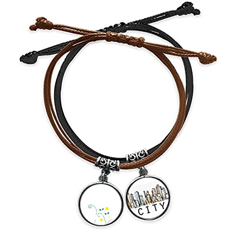 Bracelet corde Sidi aux feuilles vertes et pétales de fleurs, le cadeau artisanal idéal