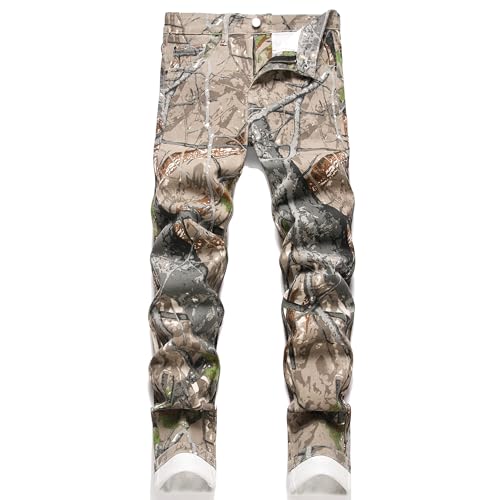 OIIIO Men's Athletic Fit Jeans Denim Pants