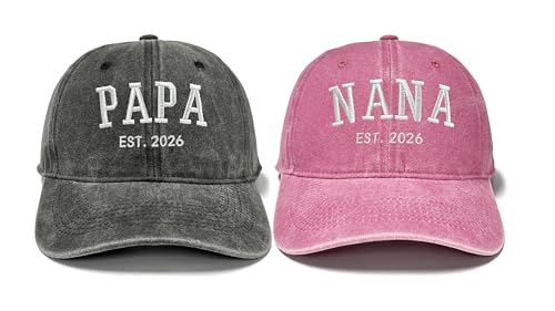GDIQ Papa Nana Hat Est 2026 New Grandma Grandpa Gifts for Grandparent