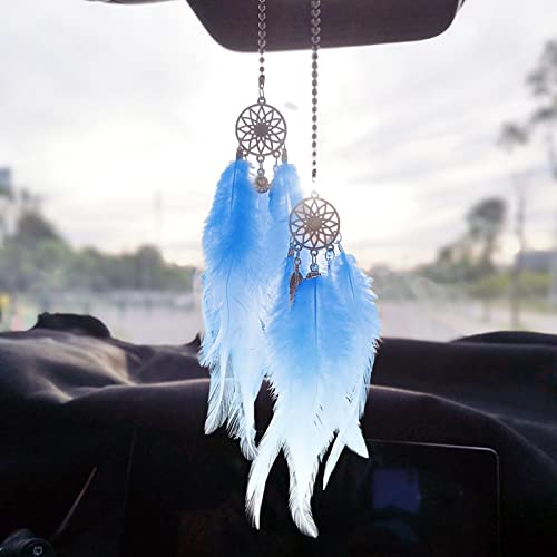 Prom-near Pingente de carro apanhador de sonhos para espelho retrovisor, enfeite de parede para deco
